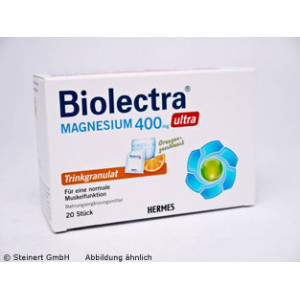 Produktbild von BIOLECTRA Magnesium 400 mg ultra Trinkgran.Orange
